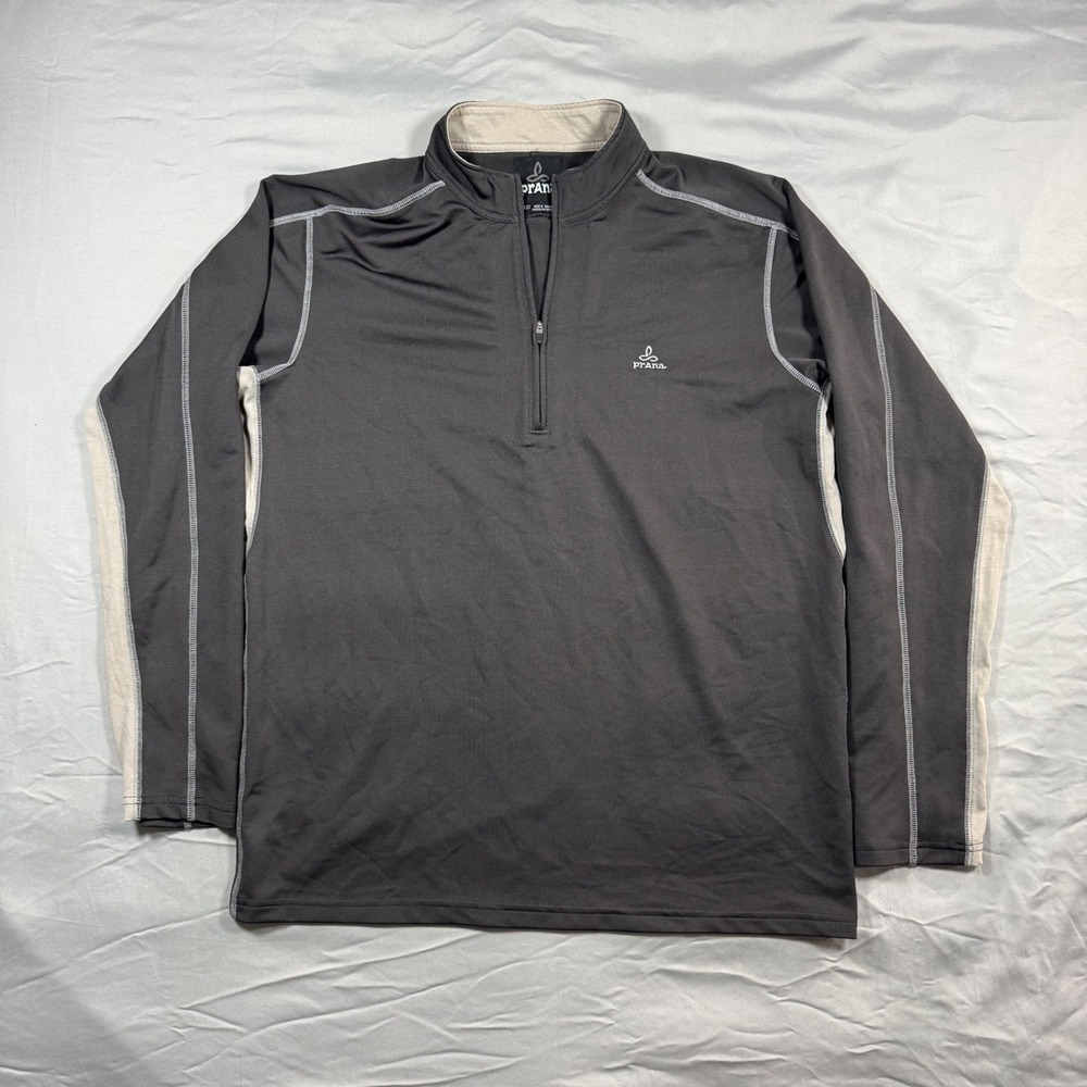 Prana Black 1/4 Zip Long Sleeve‎ Athletic Pullover Men's Med Gorpcore Athleisure